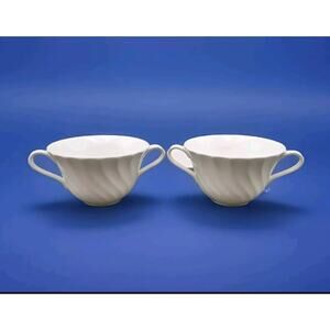 Vtg Wedgwood Candlelight Cream Soup Bowl/Cup Set 2 Pcs Discontinued Rare